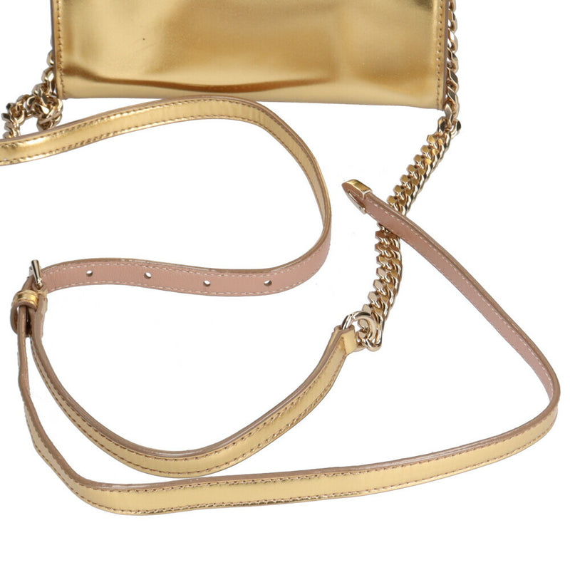 Jimmy Choo Soft Mini Level Shoulder Bag Jimmy Choo Leather Gold Women's JIMMY