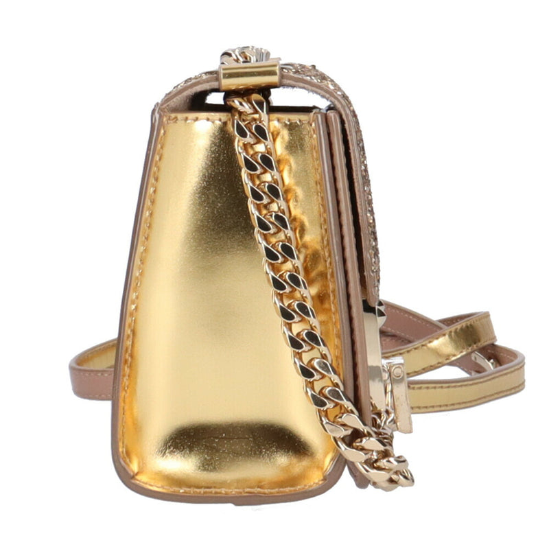 Jimmy Choo Soft Mini Level Shoulder Bag Jimmy Choo Leather Gold Women's JIMMY