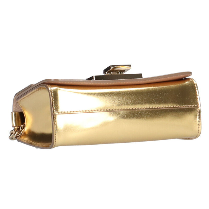 Jimmy Choo Soft Mini Level Shoulder Bag Jimmy Choo Leather Gold Women's JIMMY