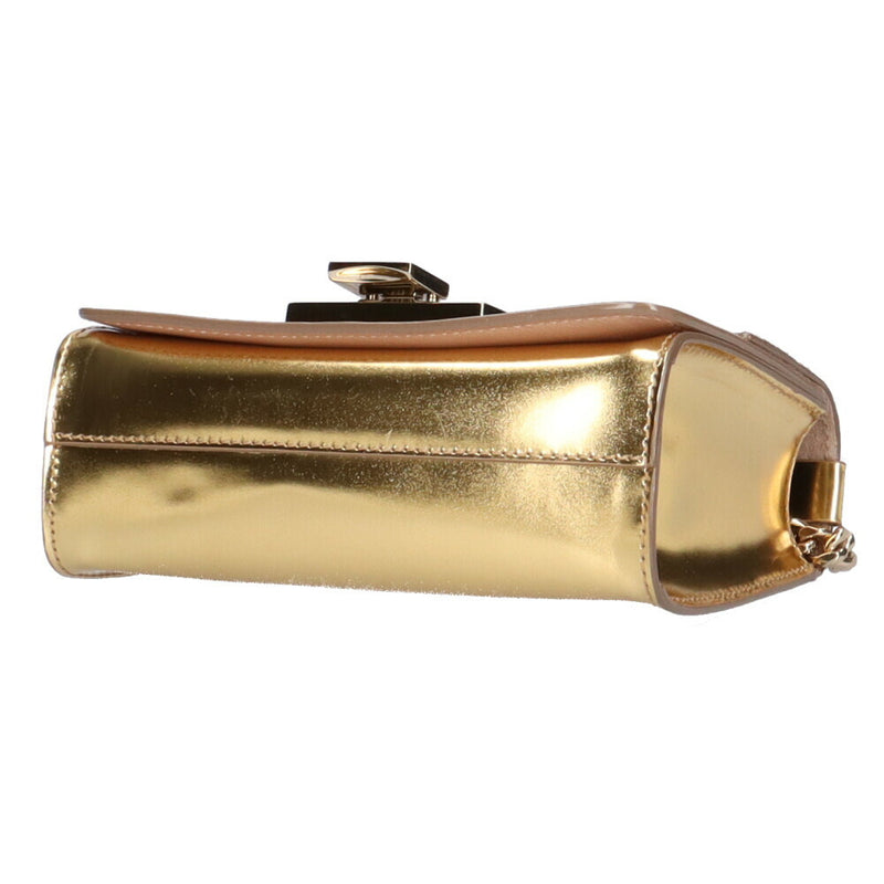 Jimmy Choo Soft Mini Level Shoulder Bag Jimmy Choo Leather Gold Women's JIMMY