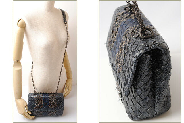 [Used] BOTTEGA VENETA Brand Bag Used Chain Bag Olympia Bag Snake Club Baby