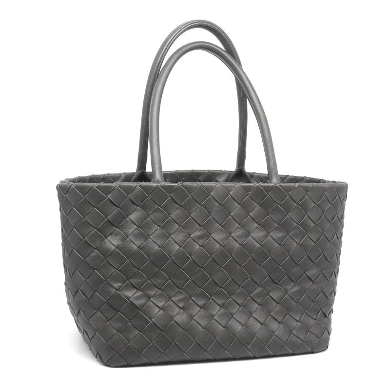 [Returns OK] Bottega Veneta Intrecciato Handbag Leather Grey Tote Bag Braided