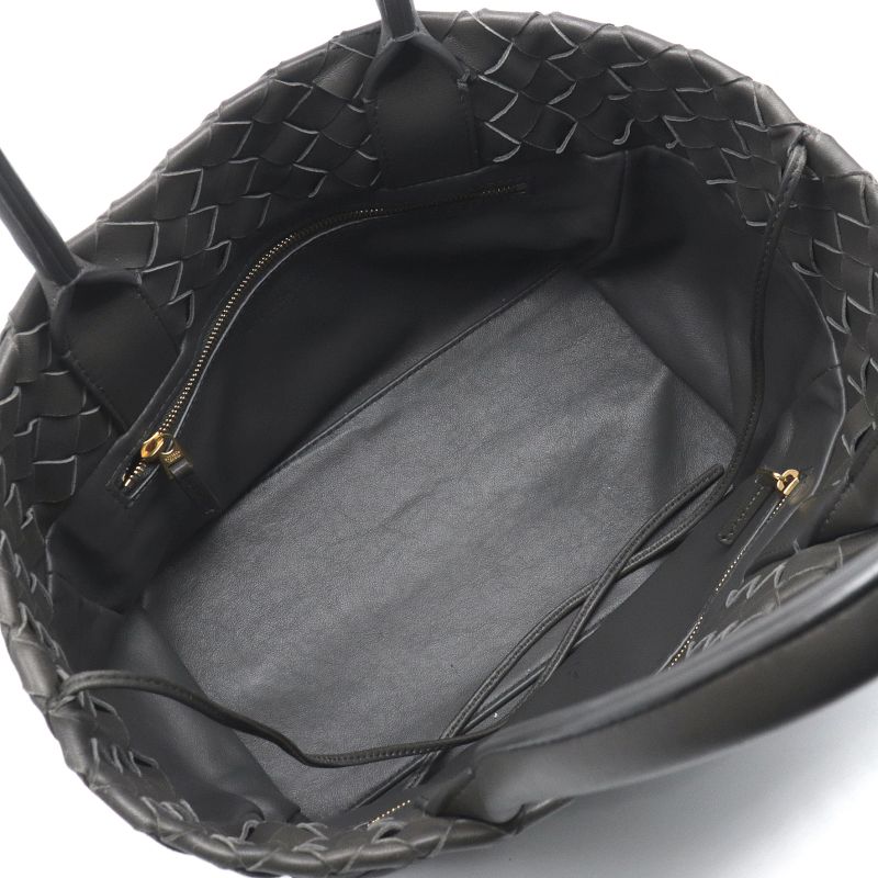 [Returns OK] Bottega Veneta Intrecciato Handbag Leather Grey Tote Bag Braided