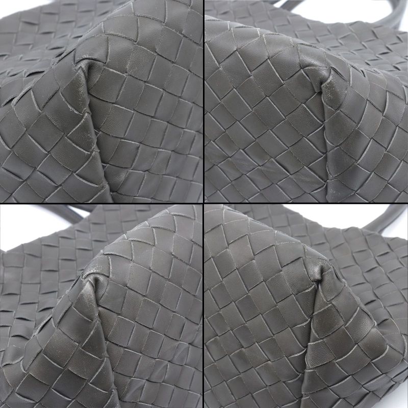 [Returns OK] Bottega Veneta Intrecciato Handbag Leather Grey Tote Bag Braided