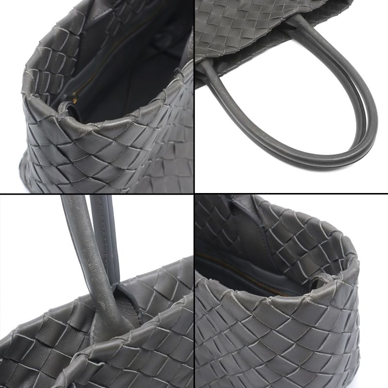 [Returns OK] Bottega Veneta Intrecciato Handbag Leather Grey Tote Bag Braided