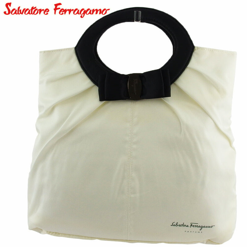[Rakuten Super SALE 10% OFF] Salvatore Ferragamo tote bag Vala Ribbon white