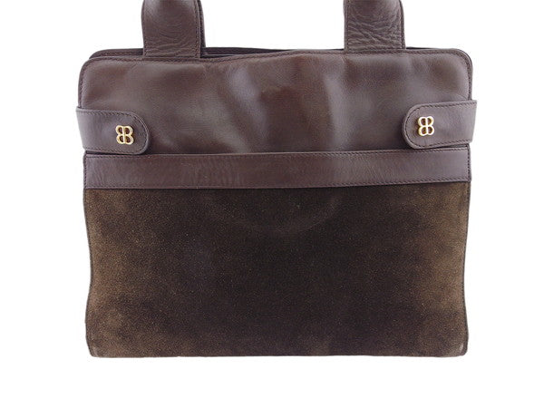 Balenciaga BALENCIAGA Tote Bag BB Mark Brown Women's Used