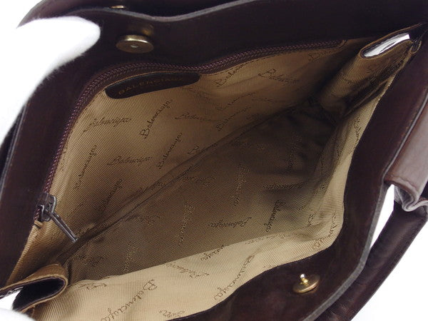 Balenciaga BALENCIAGA Tote Bag BB Mark Brown Women's Used