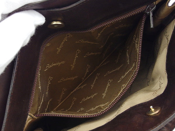 Balenciaga BALENCIAGA Tote Bag BB Mark Brown Women's Used