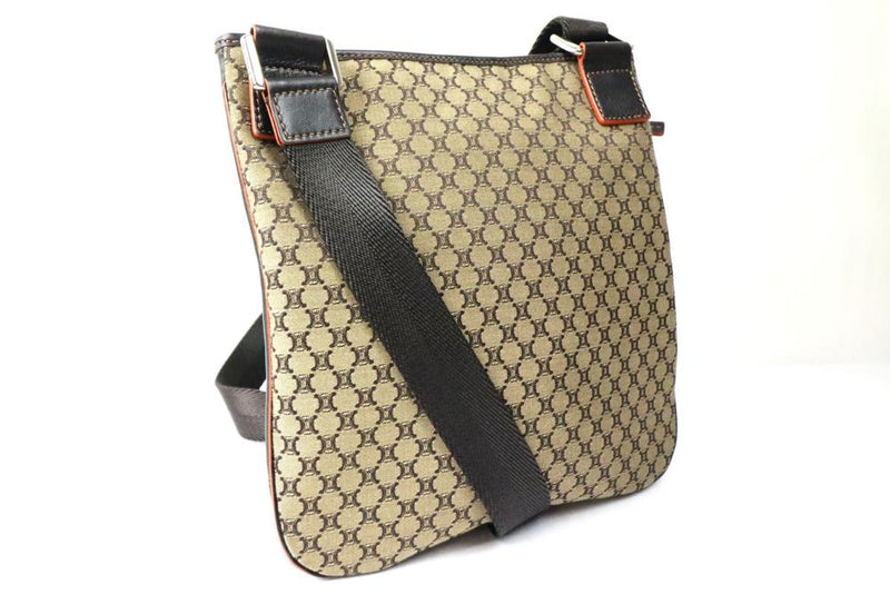 [Used] CELINE Shoulder Bag Canvas Leather Macadam PP-ST-1007 Beige Shoulder Bag