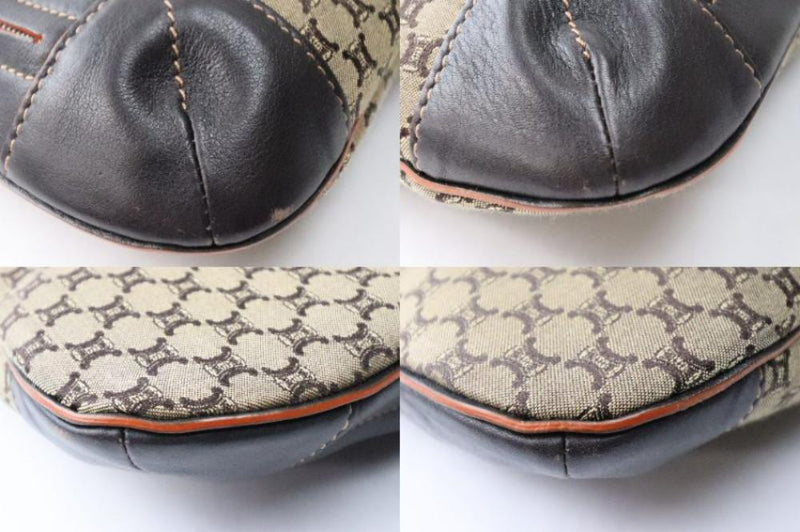 [Used] CELINE Shoulder Bag Canvas Leather Macadam PP-ST-1007 Beige Shoulder Bag