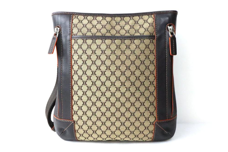 [Used] CELINE Shoulder Bag Canvas Leather Macadam PP-ST-1007 Beige Shoulder Bag
