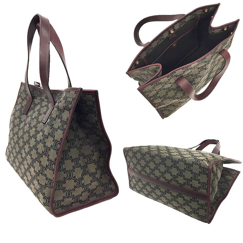 Sale CELINE Macadam Tote Bag Canvas x Leather Brown [Good Condition] [Used]