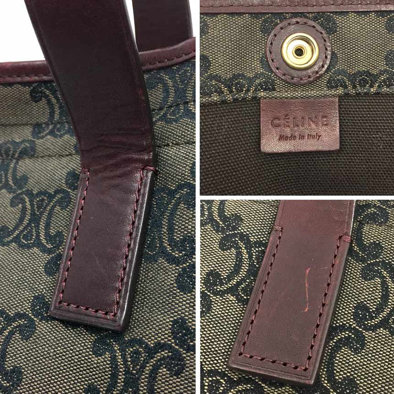 Sale CELINE Macadam Tote Bag Canvas x Leather Brown [Good Condition] [Used]