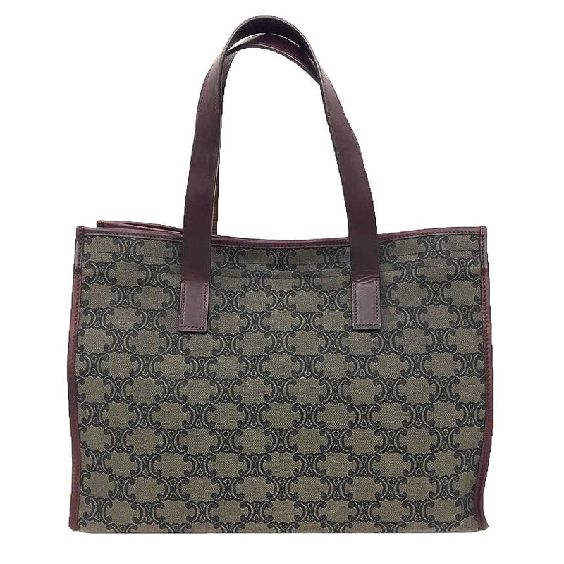 Sale CELINE Macadam Tote Bag Canvas x Leather Brown [Good Condition] [Used]
