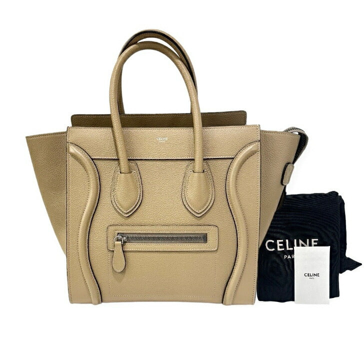 [Used] Celine Luggage Micro Dune Leather Silver Hardware Handbag 2019 CELINE