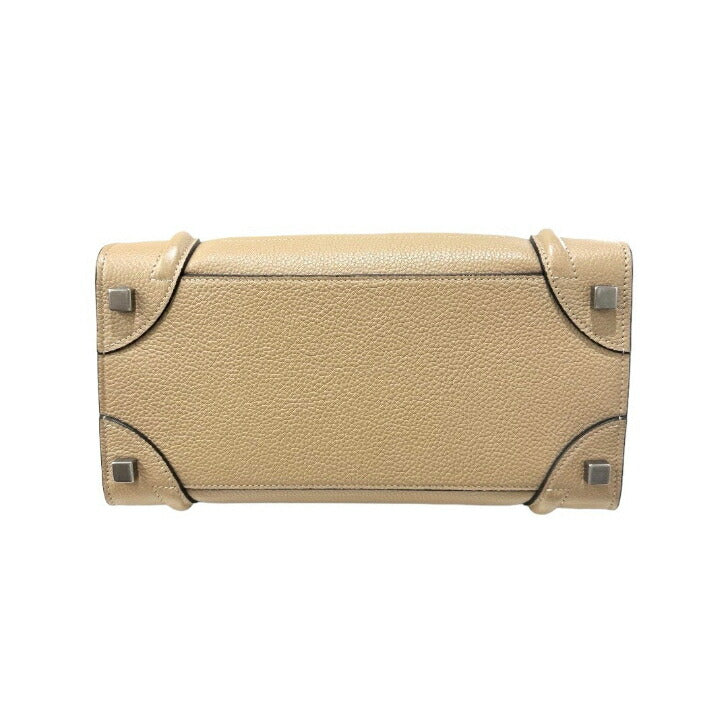 [Used] Celine Luggage Micro Dune Leather Silver Hardware Handbag 2019 CELINE