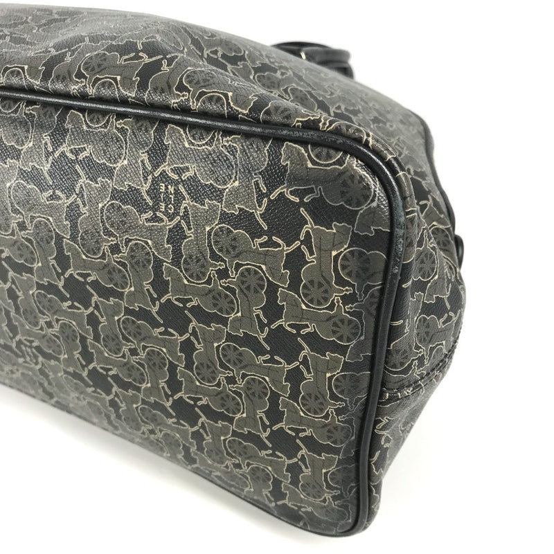 CELINE Salky Logo Mini Boston Bag Bag Handbag PVC/Leather Women Black [Used]
