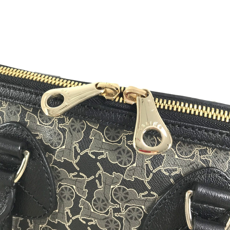 CELINE Salky Logo Mini Boston Bag Bag Handbag PVC/Leather Women Black [Used]