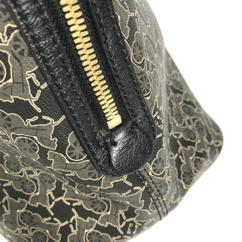 CELINE Salky Logo Mini Boston Bag Bag Handbag PVC/Leather Women Black [Used]