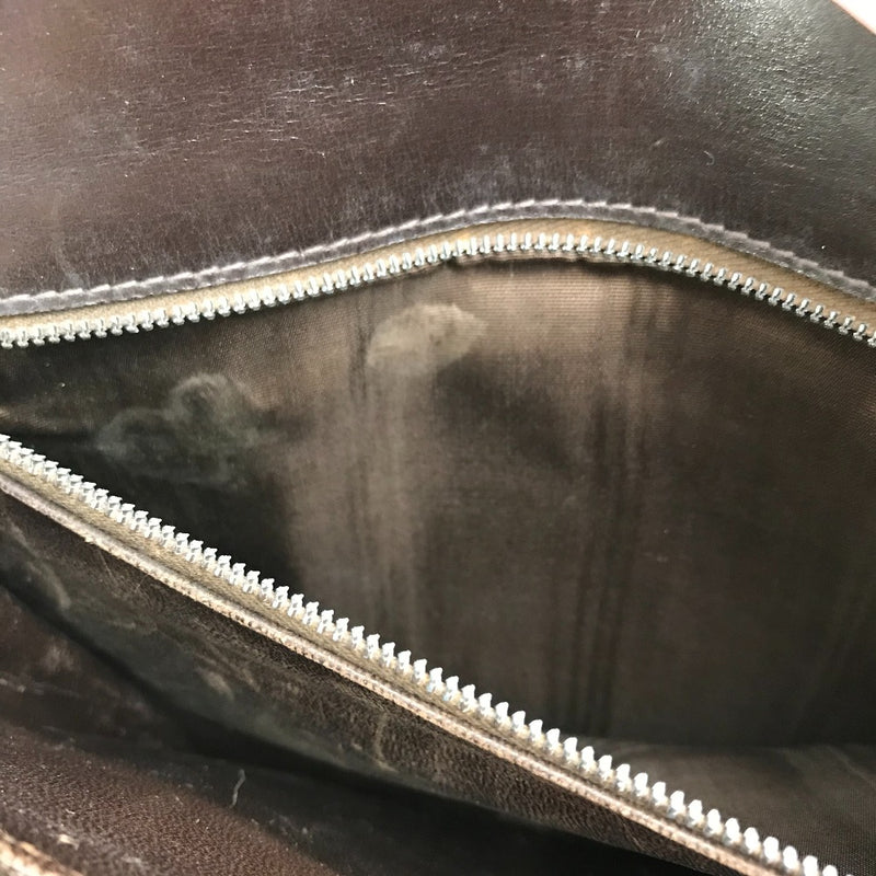 CELINE Vintage Carriage Fittings Bag Shoulder Bag Leather Women's Dark Brown x