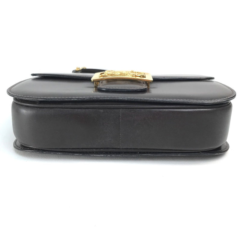 CELINE Vintage Carriage Fittings Bag Shoulder Bag Leather Women's Dark Brown x
