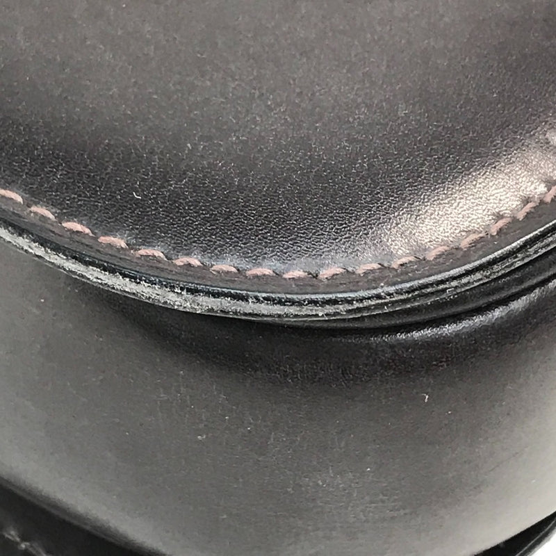 CELINE Vintage Carriage Fittings Bag Shoulder Bag Leather Women's Dark Brown x