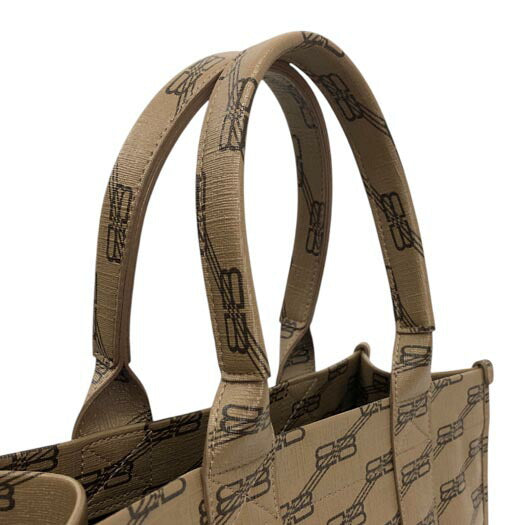 Balenciaga Hardware Small Tote Handbag PVC Beige 671402 Yokohama BLANC [Used]