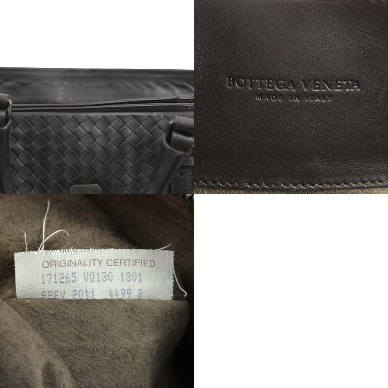 Bottegaveneta Handbag Intrecciato Leather Dark Brown Women's Free Shipping