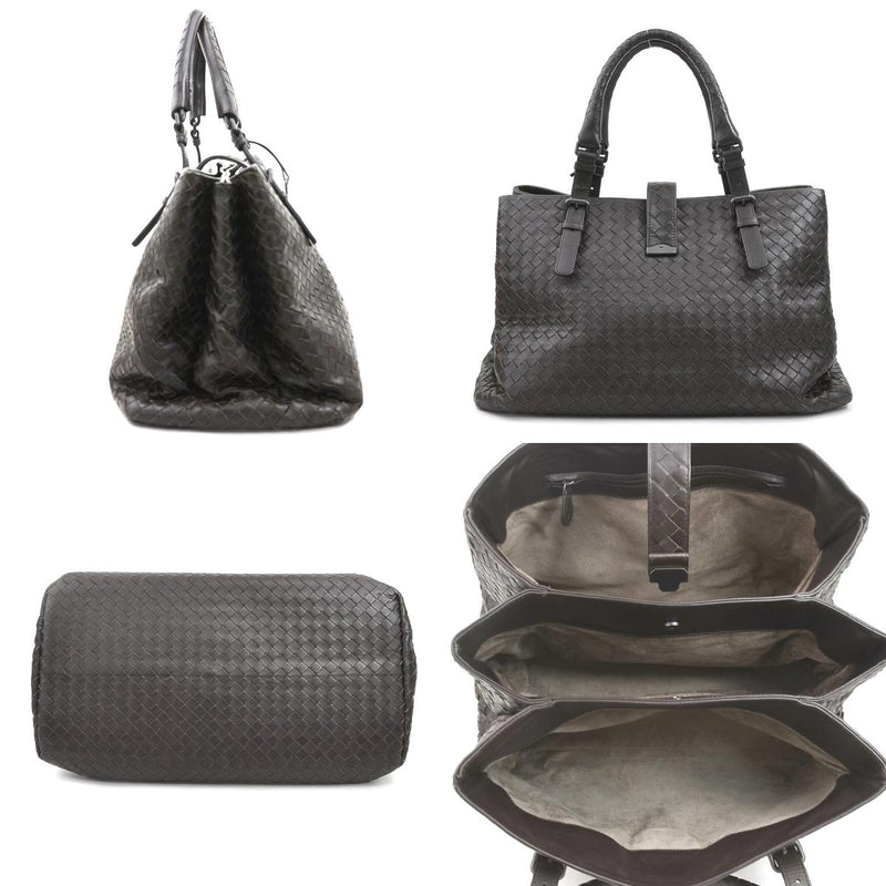 Bottegaveneta Handbag Intrecciato Leather Dark Brown Women's Free Shipping