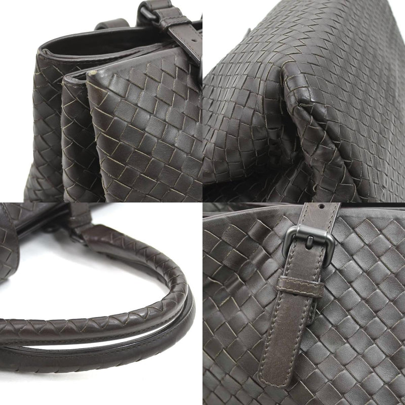 Bottegaveneta Handbag Intrecciato Leather Dark Brown Women's Free Shipping
