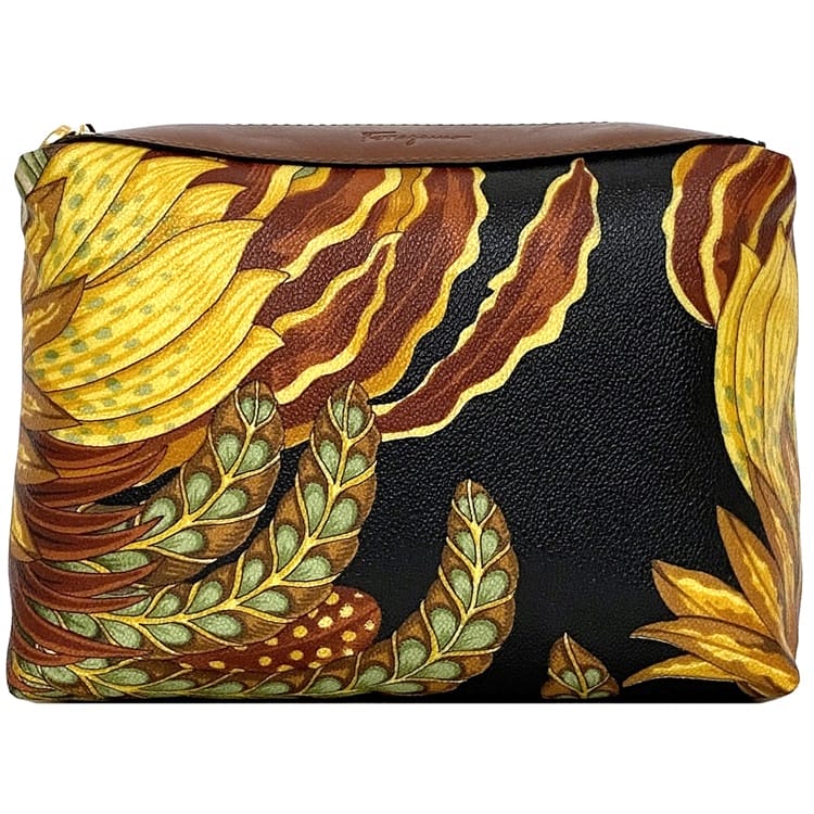 Salvatore Ferragamo Clutch Bag Pouch ec-21208 Brown Black Multicolor 22-3082