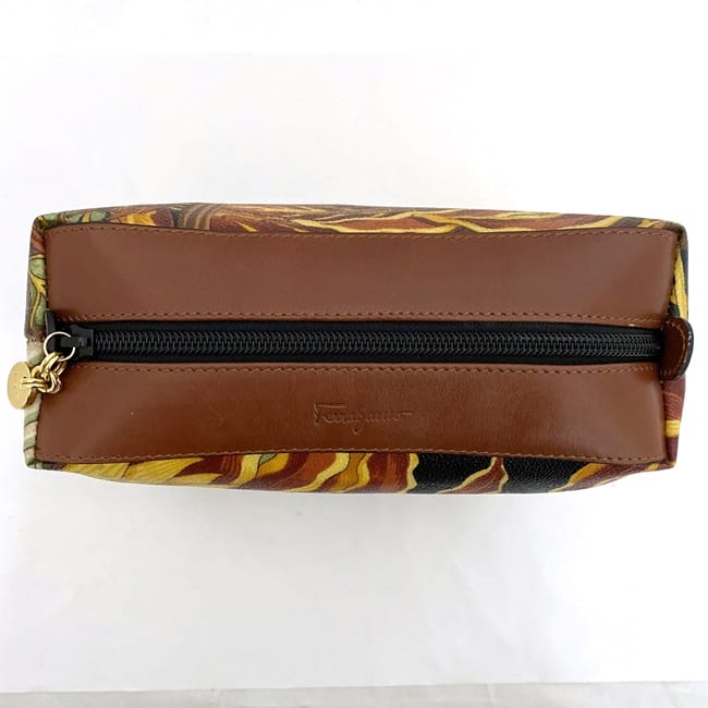Salvatore Ferragamo Clutch Bag Pouch ec-21208 Brown Black Multicolor 22-3082