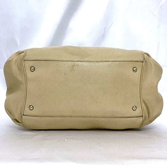 [Free Shipping] Salvatore Ferragamo 2-way Boston Bag ec-21259 Beige Gancini