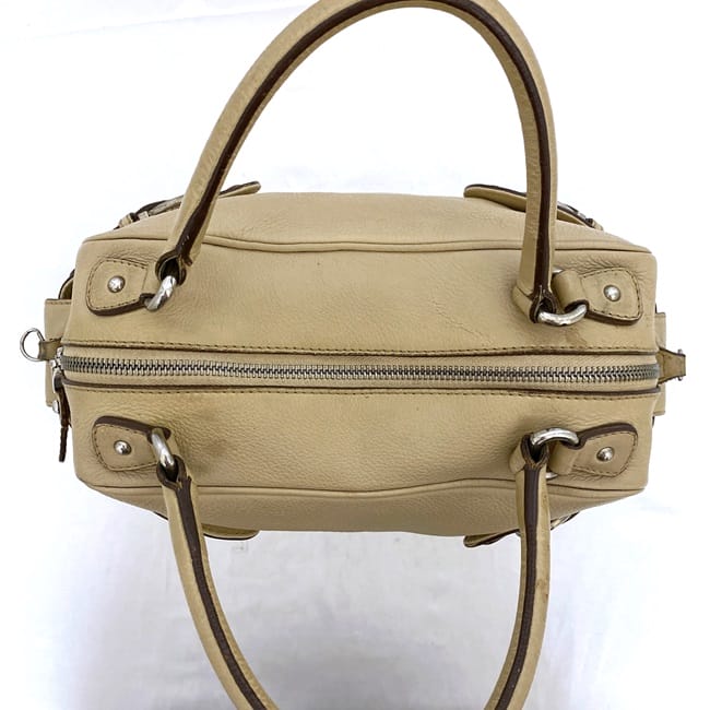 [Free Shipping] Salvatore Ferragamo 2-way Boston Bag ec-21259 Beige Gancini