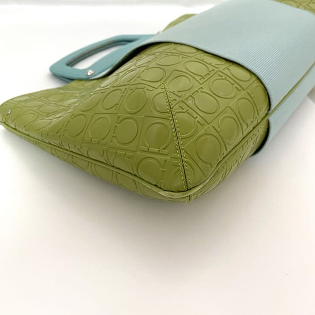 [Free Shipping] Salvatore Ferragamo 2-way bag ec-21453 Light blue Light green