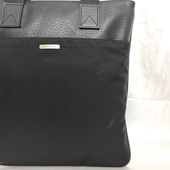 [Free Shipping] Salvatore Ferragamo Tote Bag ec-22723 Black Beautiful Canvas