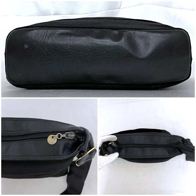 Salvatore Ferragamo Shoulder Bag ec-23220 Black Vara AU-21 4685 Rare Canvas
