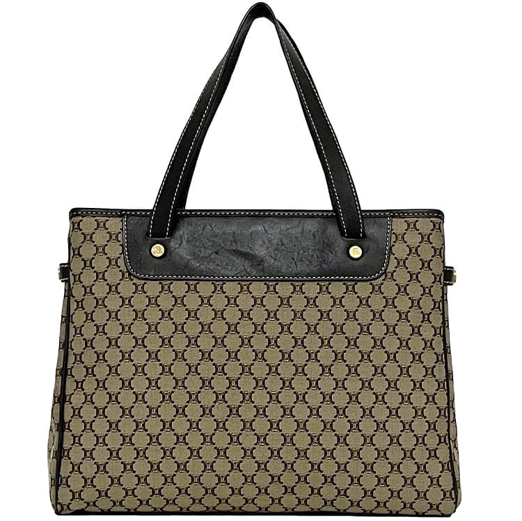 [Free Shipping] Celine Handbag ec-23530 Beige Brown Macadam Beautiful Condition