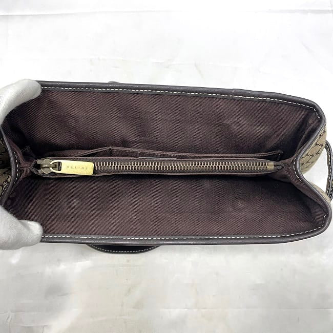[Free Shipping] Celine Handbag ec-23530 Beige Brown Macadam Beautiful Condition