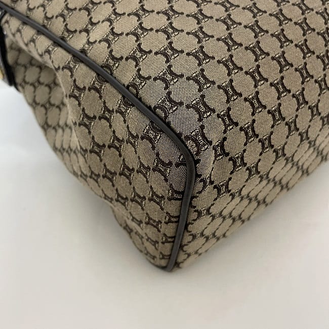 [Free Shipping] Celine Handbag ec-23530 Beige Brown Macadam Beautiful Condition