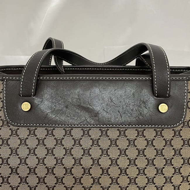 [Free Shipping] Celine Handbag ec-23530 Beige Brown Macadam Beautiful Condition