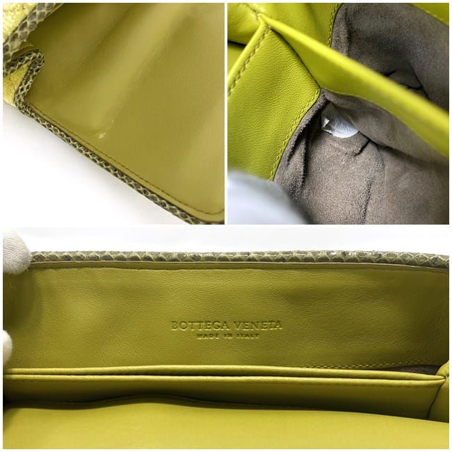 Bottega Veneta Chain Shoulder Bag Yellow Green Beautiful Condition Quilted