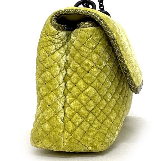 Bottega Veneta Chain Shoulder Bag Yellow Green Beautiful Condition Quilted
