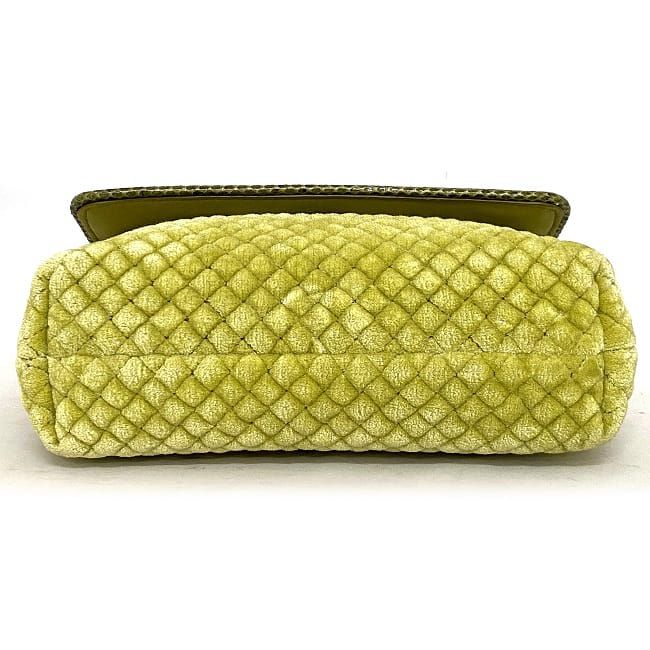 Bottega Veneta Chain Shoulder Bag Yellow Green Beautiful Condition Quilted