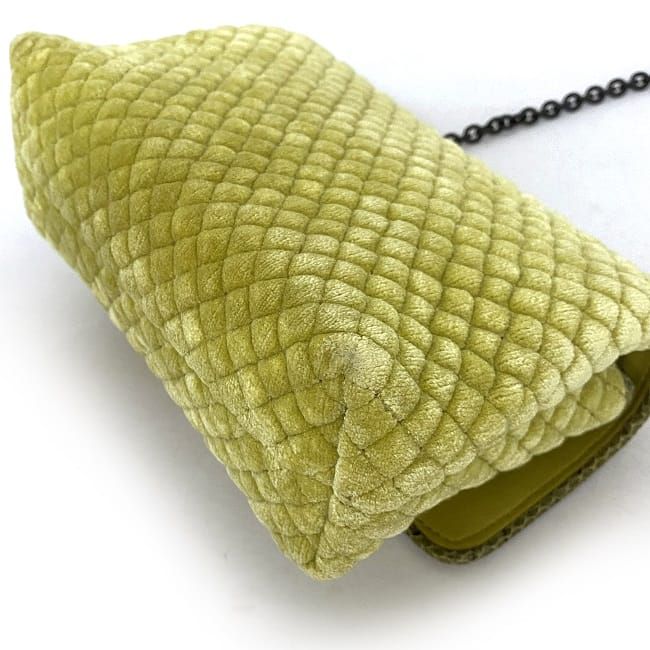 Bottega Veneta Chain Shoulder Bag Yellow Green Beautiful Condition Quilted
