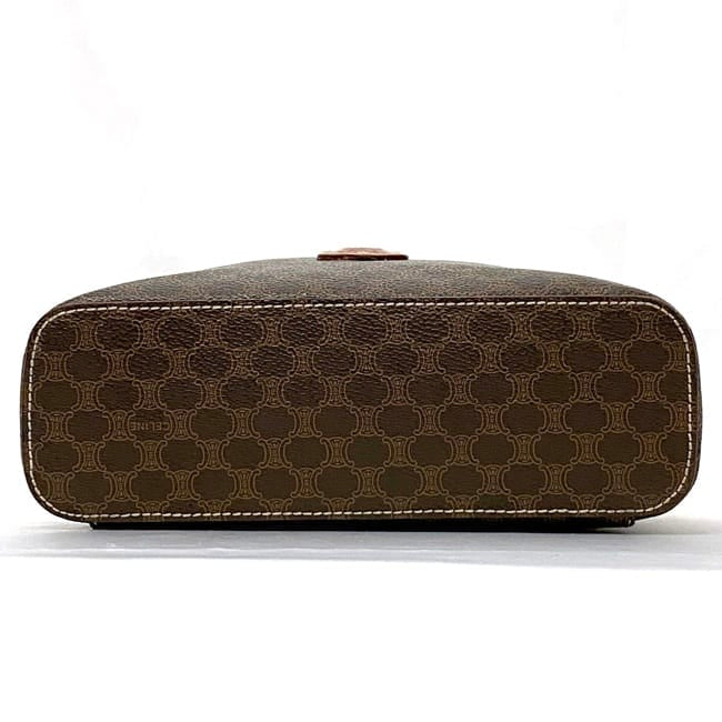 Celine Vanity Bag f-22609 Brown Beige Macadam Beautiful Condition PVC Leather