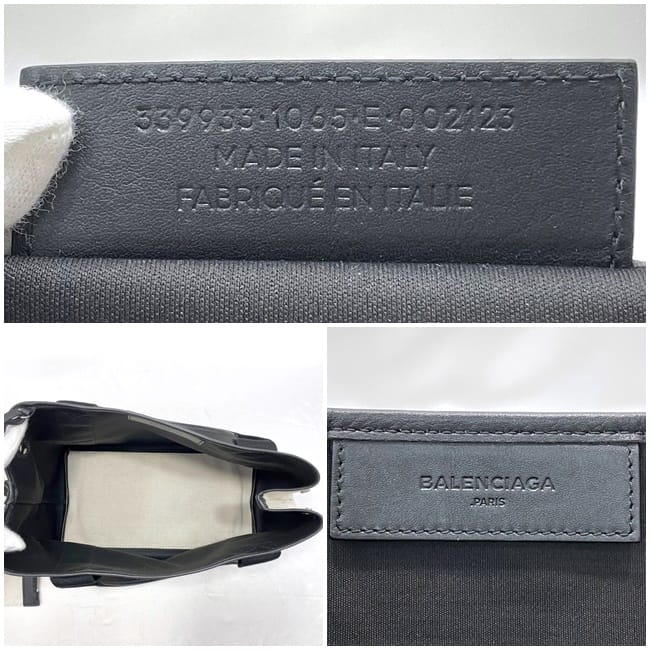 [Free Shipping] Balenciaga Tote Bag Navy Cabas S Small f-22943 Ivory Black
