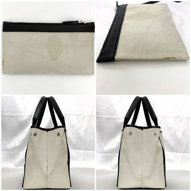 [Free Shipping] Balenciaga Tote Bag Navy Cabas S Small f-22943 Ivory Black