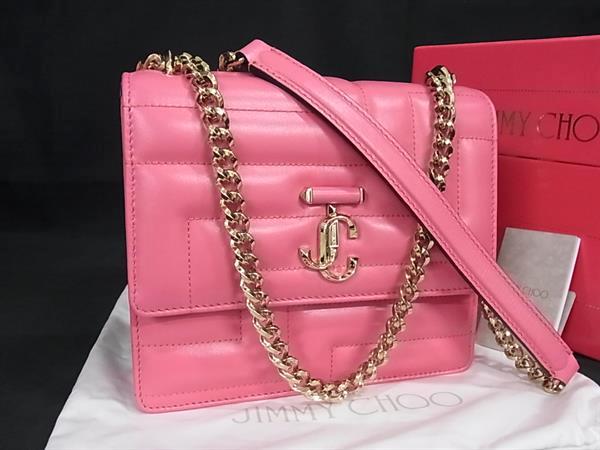 ■New■Unused■ JIMMY CHOO Varennes Avenue Leather Chain Crossbody Shoulder Bag